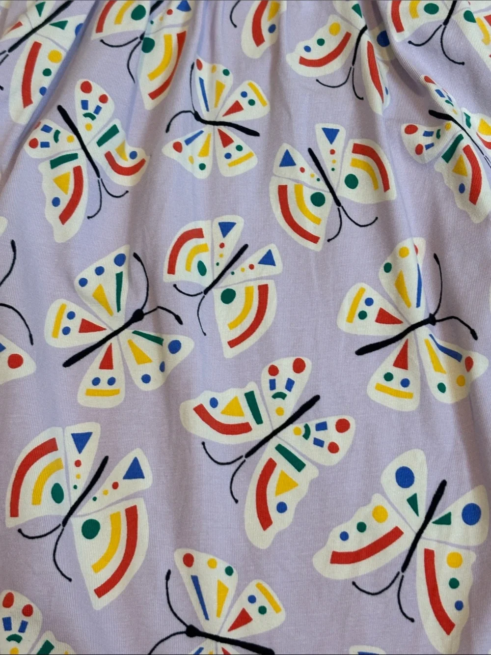 Hanna Andersson Lavender Dress with Rainbow Butterfly Print